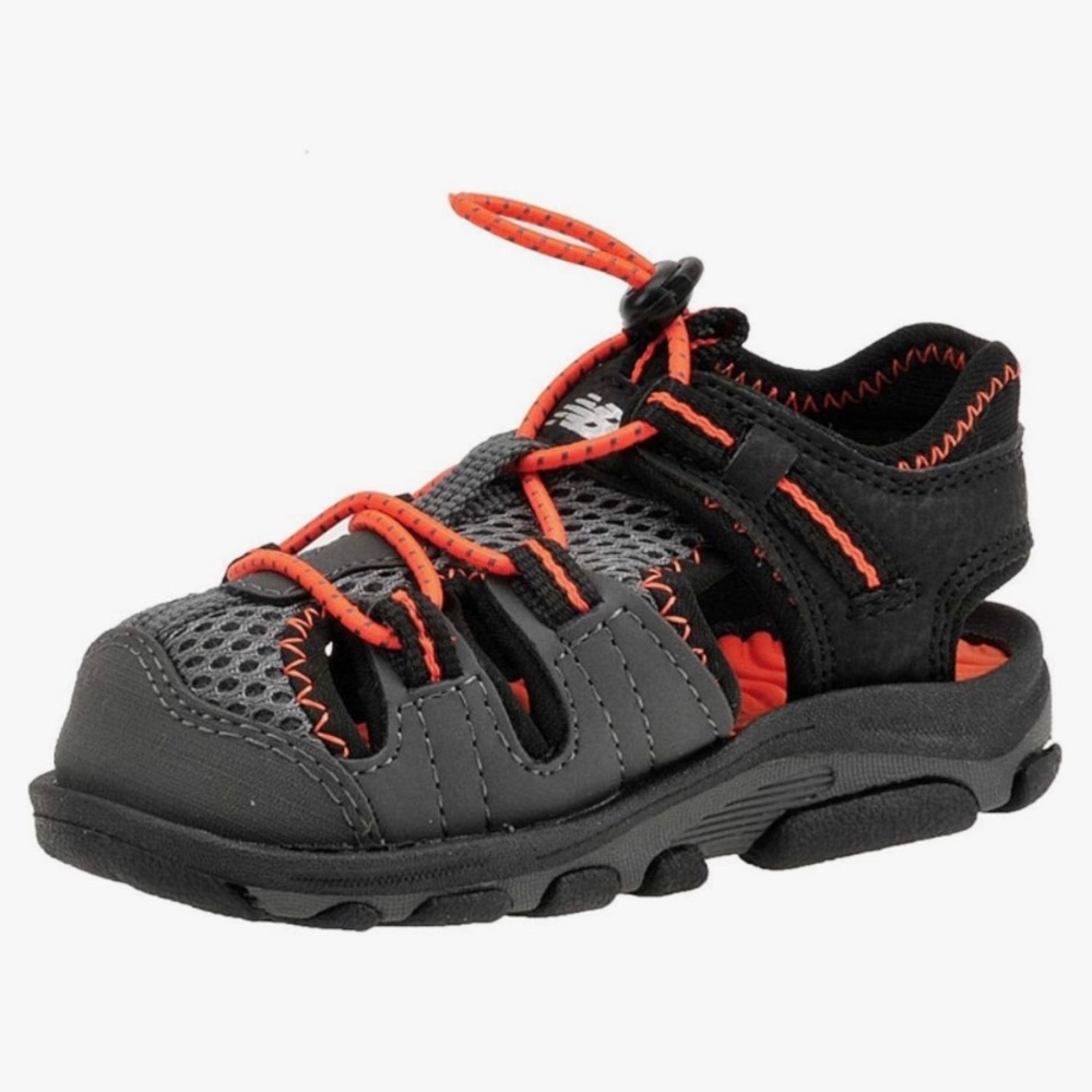 New Balance Kids Adirondack K2029BON Gray Drawstring Casual Sandals Size 11
